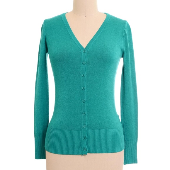 GeeGee Sweaters - NEW Classic Cardigan in Jade Green